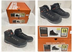 SCRUFFS HARDWEAR SWITCHBACK SAFETY BOOTS BLACK SIZE 10 TO INCLUDE SCRUFFS HARDWEAR SABATAN SAFETY BOOTS BLACK SIZE 10