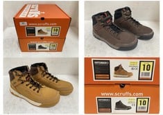 2 X SCRUFFS SWITCHBACK 3 SAFETY BOOTS SIZE 10, 1 X BROWN, 1 X TAN