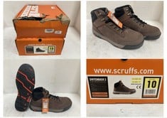 2 X SCRUFFS HARDWEAR SWITCHBACK 3 SAFETY BOOTS BROWN SIZE 10 & 12