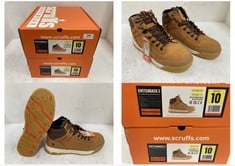 2 X SCRUFFS HARDWEAR SWITCHBACK 3 SAFETY BOOTS TAN SIZE 10