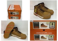 2 X SCRUFFS HARDWEAR SWITCHBACK 3 SAFETY BOOTS TAN SIZE 9