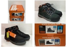 SCRUFFS HARDWEAR HYDRA SAFETY BOOTS GREEN SIZE 8 TO INCLUDE SCRUFFS HARDWEAR SWITCHBACK 3 SAFETY BOOTS BLACK SIZE 8