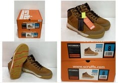 2 X SCRUFFS HARDWEAR SWITCHBACK 3 SAFETY BOOTS TAN SIZE 8