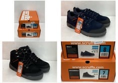 SCRUFFS HARDWEAR HALO 3 SAFETY TRAINERS NAVY BLUE SIZE 8 TO INCLUDE SCRUFFS HARDWEAR SWITCHBACK 3 SAFETY BOOTS BLACK SIZE 7