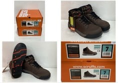 2 X SCRUFFS HARDWEAR SWITCHBACK 3 SAFETY BOOTS BROWN SIZE 7