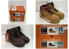 2 X SCRUFFS HARDWEAR SWITCHBACK 3 SAFETY BOOTS SIZE 7, 1 X TAN, 1 X BROWN