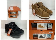 SCRUFFS HARDWEAR NEVIS SAFETY BOOTS TAN SIZE 7 TO INCLUDE SCRUFFS HARDWEAR SWITCHBACK 3 SAFETY BOOTS BLACK SIZE 7