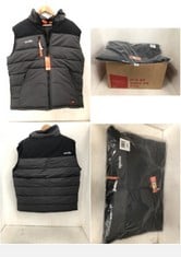 BOX OF ASSORTED WORK JACKETS TO INCLUDE SCRUFFS WORKER BODYWARMER IN BLACK SIZE LARGE