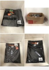 BOX OF ASSORTED WORK WEAR TO INCLUDE SCRUFFS TRADE FLEX HOLSTER SHORTS IN GRAPHITE SIZE 40