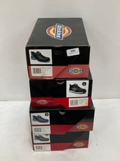 4 X ASSORTED DICKIES SAFETY SHOES TO INCLUDE TIBER STAINLESS STEEL SAFETY TRAINERS IN BLACK SIZE 3