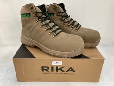 RIKA JACKAL SAFETY BOOTS IN BUFFALO BROWN LEATHER SIZE 9