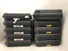 9 X DEWALT DCD710D2 EMPTY TOOLS CASE IN BLACK TO INCLUDE DEWALT DCD740 EMPTY TOOLS CASE IN BLACK