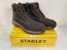 STANLEY STEEL TOE CAP TRADESMAN SAFETY BOOTS IN BROWN SIZE 12