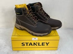 STANLEY STEEL TOE CAP TRADESMAN SAFETY BOOTS IN BROWN SIZE 8