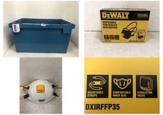 BOX OF DEWALT DISPOSABLE PARTICULATE RESPIRATORS DXIRFFP35 5PCS TO INCLUDE 2 X DEWALT RESPIRATOR FILTER SETS