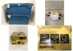 BOX OF DEWALT DISPOSABLE PARTICULATE RESPIRATORS DXIRFFP35 5PCS TO INCLUDE 5 X DEWALT DISPOSABLE PARTICULATE RESPIRATORS DXIRFFP32 2PCS