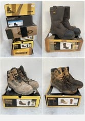 6 X ASSORTED SAFETY FOOTWEAR TO INCLUDE DEWALT STEEL TOE CAP EXTREME 3 SAFETY BOOTS IN HONEY SIZE 10