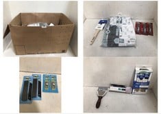 BOX OF ASSORTED DIY ITEMS TO INCLUDE ANGLED PRO PAINT BRUSH