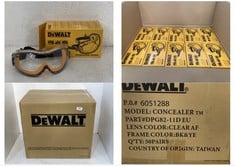 BOX OF 50 X DEWALT CONCEALER CLEAR SAFETY GOGGLES