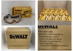 BOX OF 50 X DEWALT CONCEALER CLEAR SAFETY GOGGLES