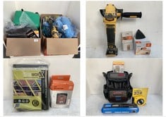 2 X BOX OF ASSORTED ITEMS TO INCLUDE DEWALT CORDLESS ADVANTAGE GRINDER - MODEL NO. DCG409VS TO INCLUDE DRAPER 10L PLASTIC FUEL CAN (18+ ONLY)