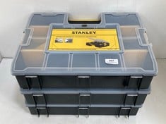 3 X STANLEY SORTMASTER ORGANISER 44.2CM X 9.2 X 33.3CM- TOTAL RRP £60