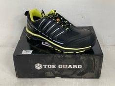 TOE GUARD SPRINTER TG80510 SAFETY TRAINERS IN BLACK/GREEN- SIZE UK 9