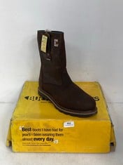 BUCKLER CHOC OIL LEATHER RIGGER SAFETY BOOTS IN SIZE UK 9- RRP £74