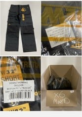 6 X MIXED WORK TROUSERS TO INCLUDE DEWALT MEMPHIS TROUSER- SIZE 32" W 29" L IN COLOUR GREY/BLACK