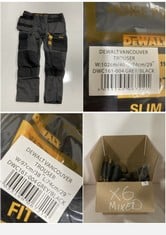 6 X MIXED WORK TROUSERS TO INCLUDE DEWALT VANCOUVER WORK TROUSER IN SIZE W 40" L 29" IN COLOUR GREY/BLACK