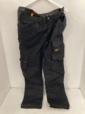 X WORK TROUSERS TO INCLUDE JCB TRADE RIP STOP TROUSERS IN BLACK/GREY- SIZE 32W