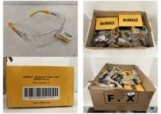 BOX OF DEWALT PROTECTIVE CLEAR LENS SAFETY GLASSES (DPG54-1DEU)