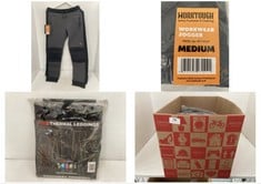 BOX OF ASSORTED WORKWEAR TO INCLUDE BLACKROCK THERMAL LEGGINGS IN SIZE 2XL