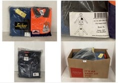 BOX OF ASSORTED WORKWEAR TO INCLUDE FW FLEECE HOODIE IN XL