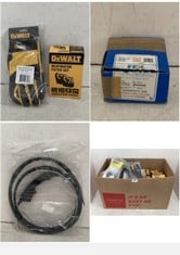 BOX OF ASSORTED ITEMS TO INCLUDE DEWALT RESPIRATOR FILTER SET 2 PACK - EXP 06/25