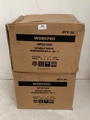 2 X BOXES OF 48 X WORKPRO DOUBLE DRIVE SCREWDRIVERS 6 IN 1