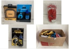 BOX OF ASSORTED ITEMS TO INCLUDE DEWALT WIRELESS CHARGING PAD