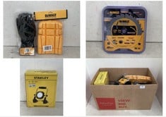 BOX OF ASSORTED TOOLS/DIY ITEMS TO INCLUDE DEWALT ERGONOMIC KNEE PADS