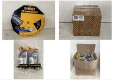 BOX OF ASSORTED TOOLS TO INCLUDE DEWALT EXTREME METAL BLADE