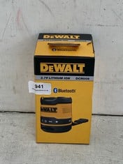 DEWALT 3.7V LITHIUM ION BLUETOOTH COMPACT SPEAKER - MODEL NO. DCR009 - RRP £80