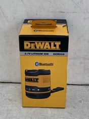 DEWALT 3.7V LITHIUM ION BLUETOOTH COMPACT SPEAKER - MODEL NO. DCR009 - RRP £80