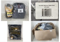 BOX OF ASSORTED ITEMS TO INCLUDE TECH MCT BLACKOUT TABLET PANEL