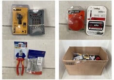 BOX OF ASSORTED TOOLS/DIY ITEMS TO INCLUDE WIHA BITBUDDY 49 TY-BIT PERFORMANCE