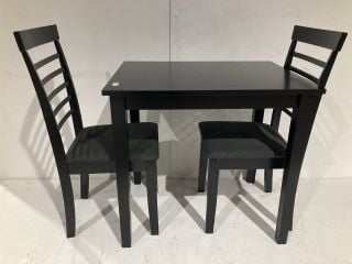 HALLOWOOD FURNITURE LEDBURY SMALL DINING TABLE BLACK TO INCLUDE 2 X  HALLOWOOD LEDBURY DINING CHAIRS RRP £195