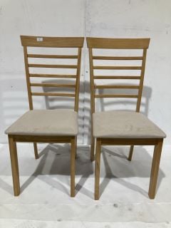 HALLOWOOD FURNITURE LEDBURY DINING CHAIRS SET OF 2 IN LIGHT OAK FINISH RRP £105.99