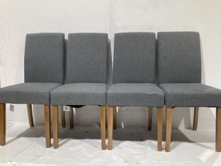 4 X HALLOWOOD FURNITURE PREMIUM LINEN STRAIGHT BACK GREY FABRIC DINING CHAIRS TOTAL RRP £240