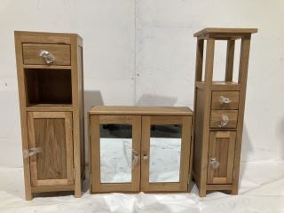 A LOT TO INCLUDE HALLOWOOD FURNITURE WAVERLY OAK SLIM TOWER STORAGE UNIT