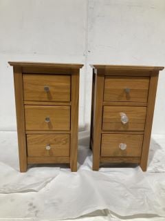 2 X HALLOWOOD FURNITURE HEREFORD BEDSIDE TABLE TOTAL RRP £229.99