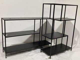 A LOT TO INCLUDE HALLOWOOD BLACK METAL DISPLAY UNIT