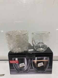 4 X BOXES OF BODUM PAVINA 2 PCS GLASS DOUBLE WALL 2.5 OZ 6 IN EACH BOX